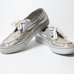 Sperry Top-Sider Silver Grey sparkle